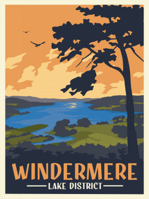 Windermere Lake District Travel Print | Artbanx UK