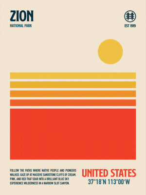 Zion National Park Travel Poster | Artbanx UK