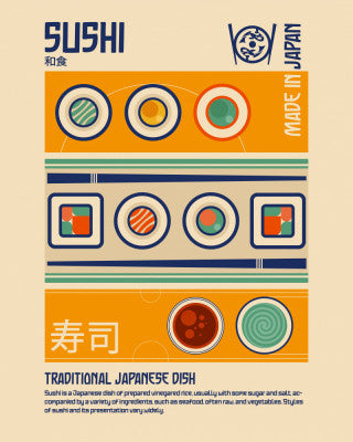 Sushi Japanese Food Print | Artbanx UK