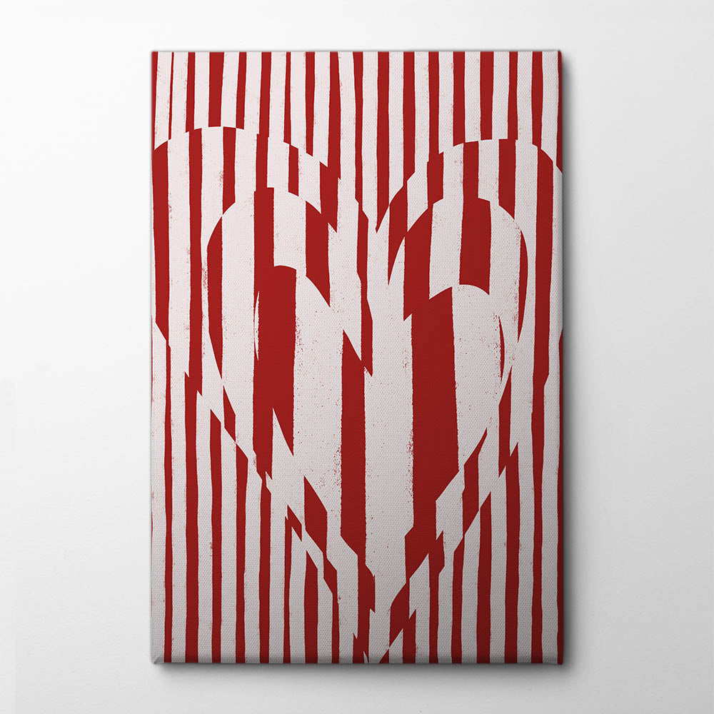 Heart in Stripes Canvas Print by Treechild | Artbanx UK Wall Art