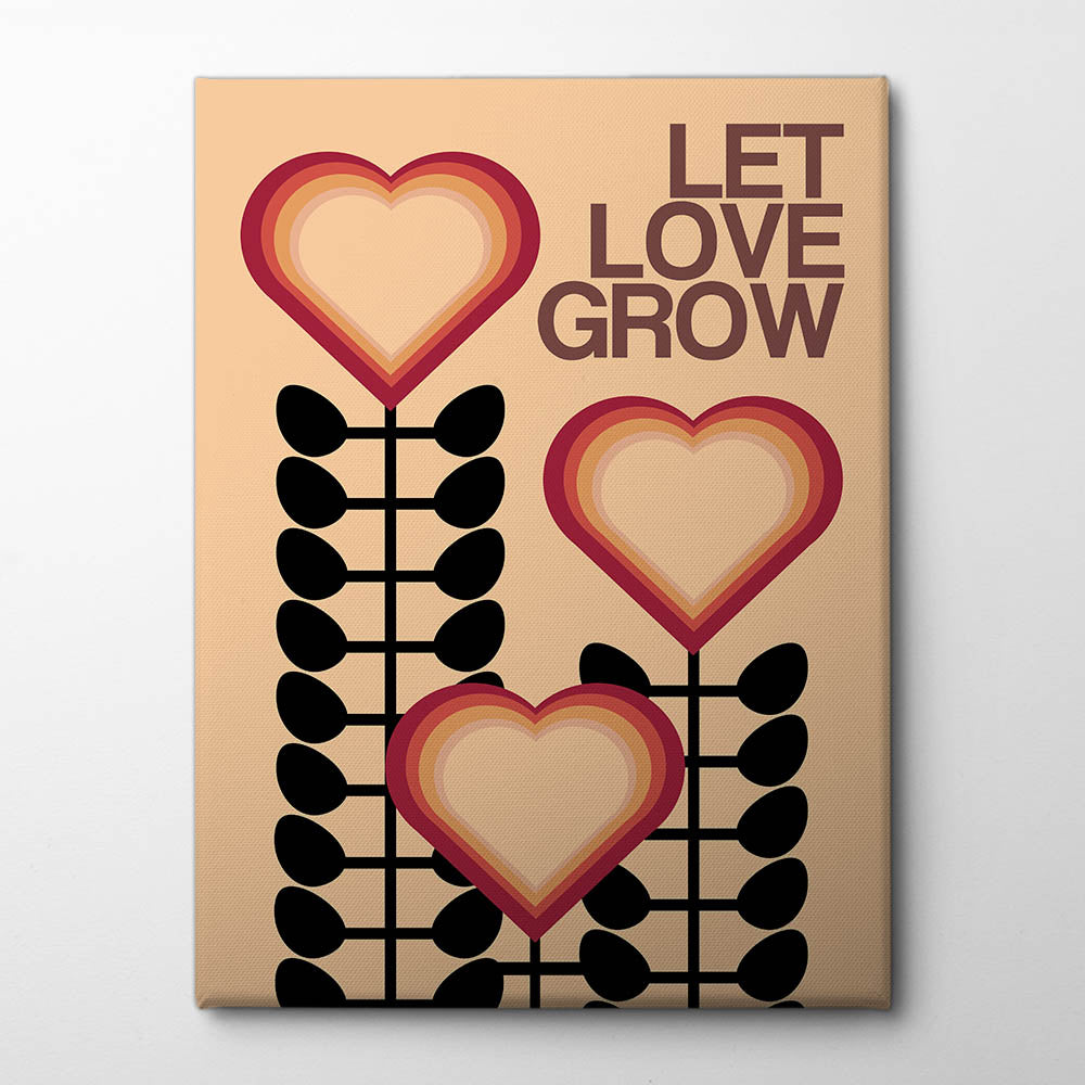 Let Love Grow Cream Canvas Print by Frances Collett | Artbanx UK Wall Art