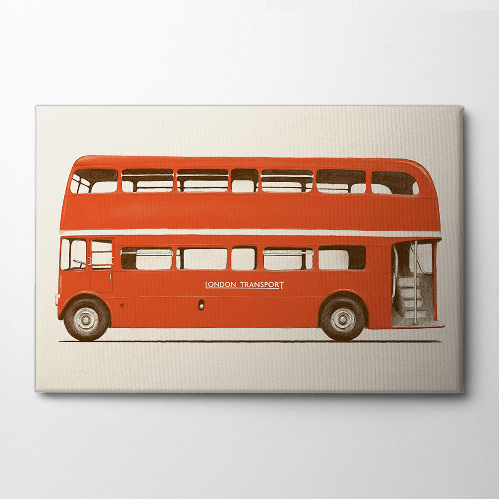 Red English Bus Canvas Print by Florent Bodart | Artbanx UK Wall Art