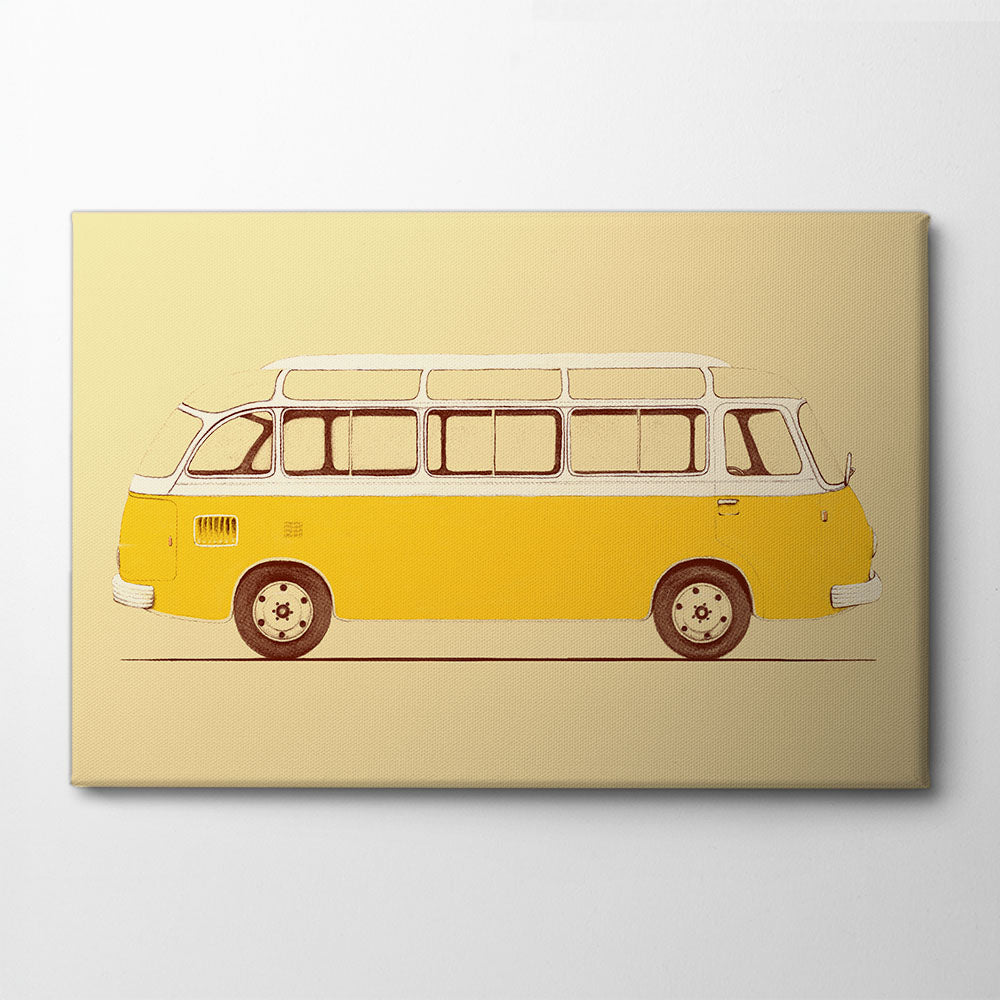 Yellow Van Canvas Print by Florent Bodart | Artbanx UK Wall Art