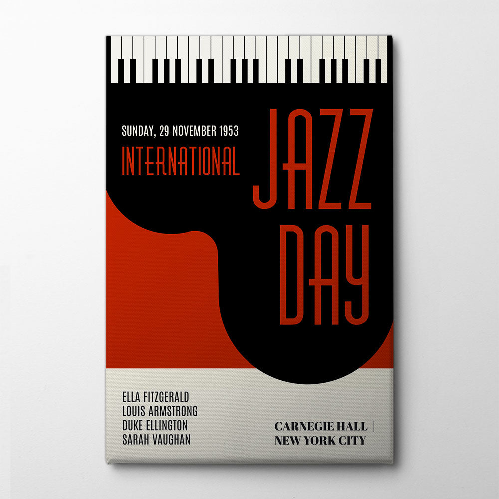 Jazzy Days Dark Red Canvas Print by Kubistika | Artbanx UK Wall Art