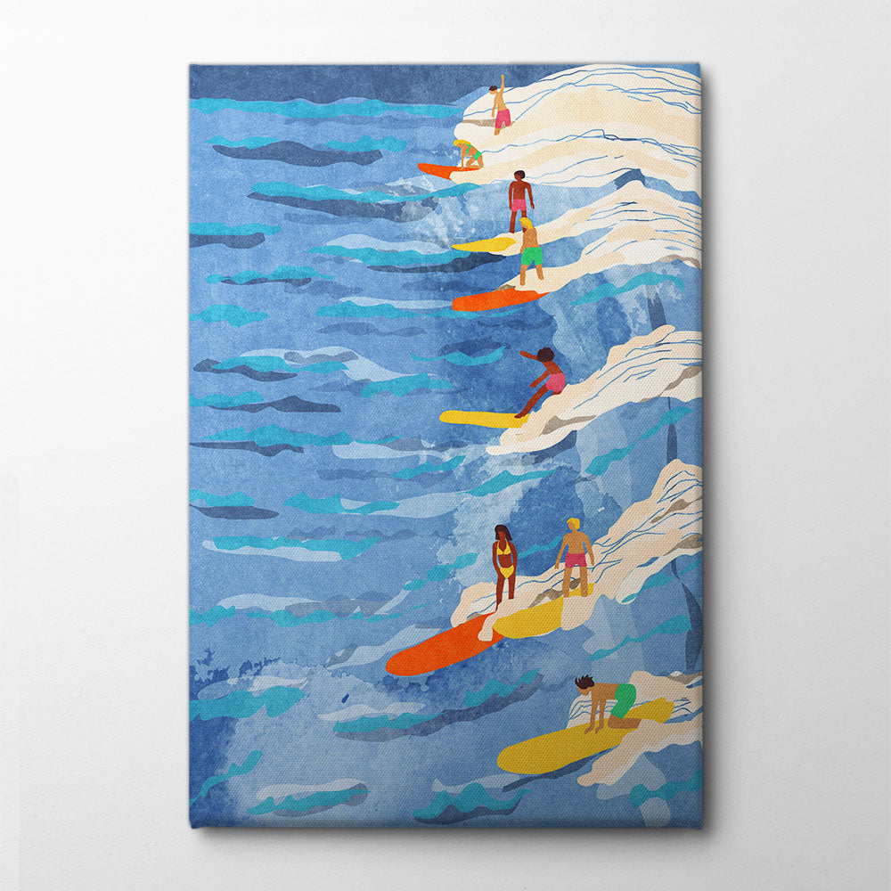 chilled surfing Canvas Print by Raissa Oltmanns | Artbanx UK Wall Art