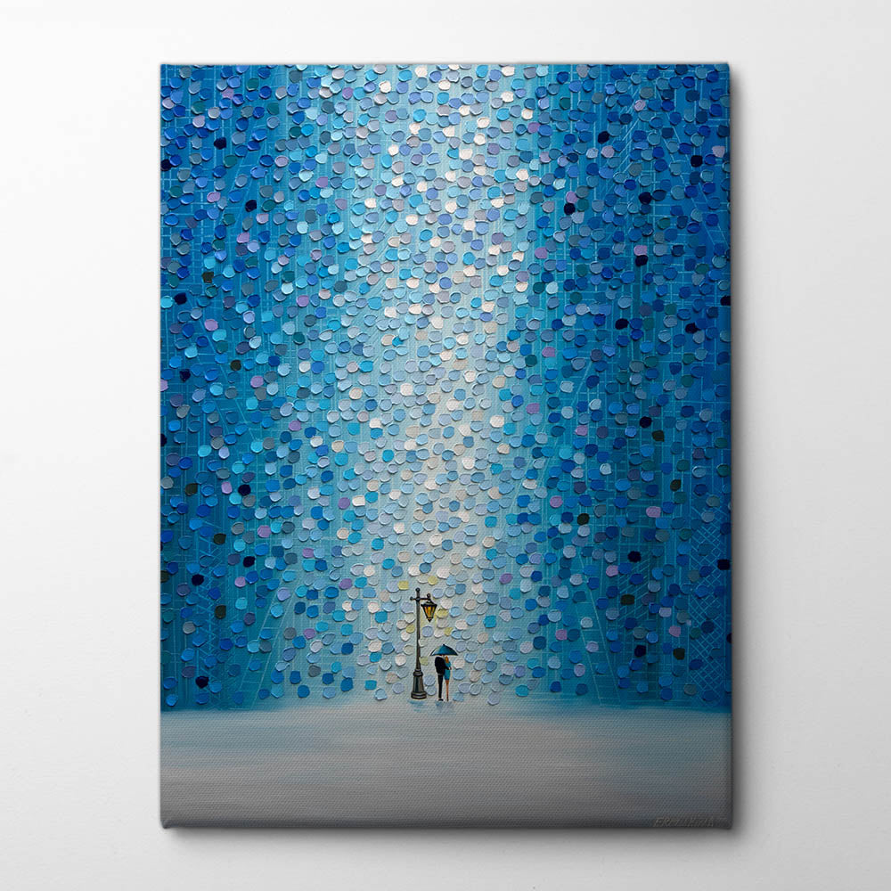Rainy Streetlight Sonata Canvas Print by Ekaterina Ermilkina | Artbanx UK Wall Art