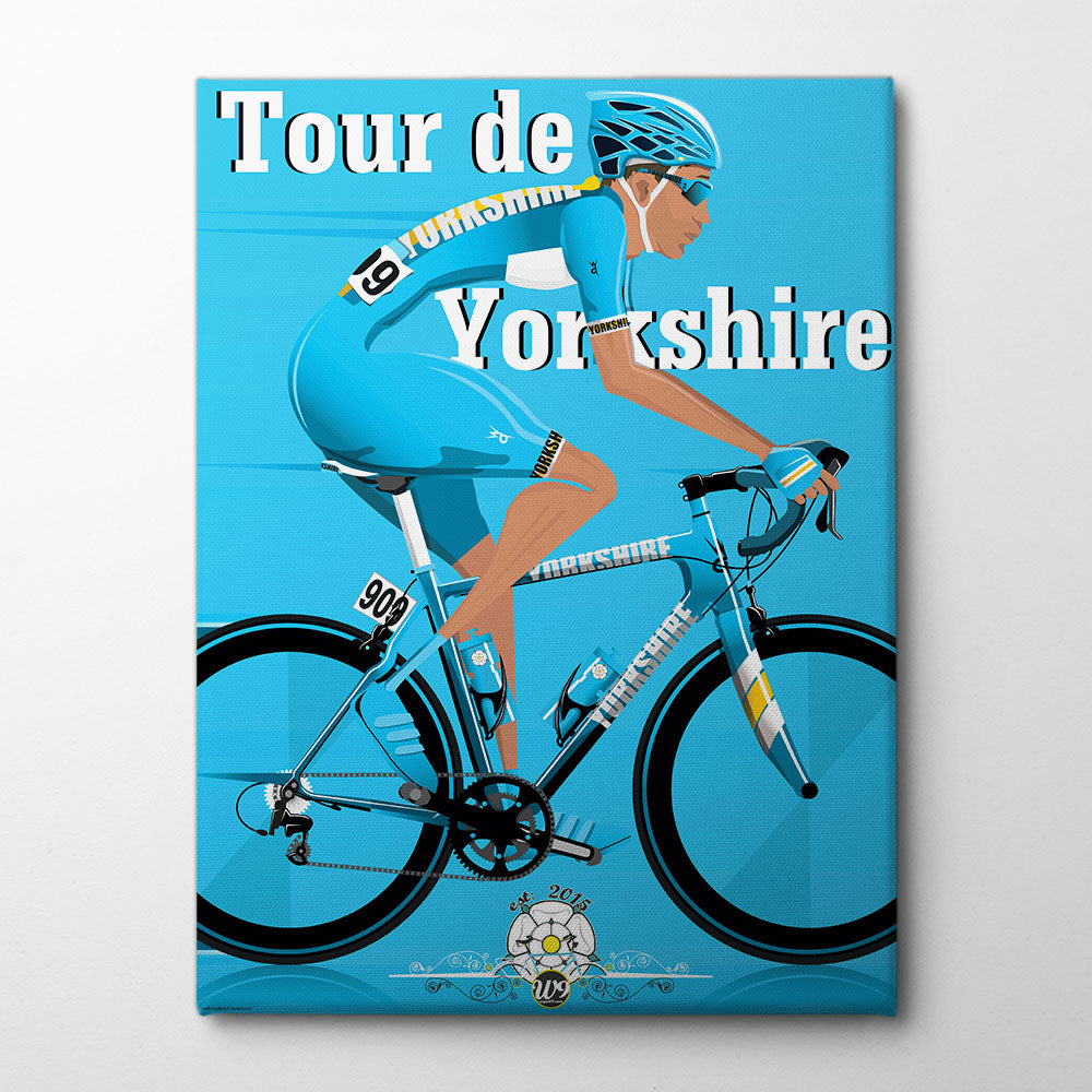 Tour De Yorkshire Cycling Race Canvas Print by Wyatt 9 | Artbanx UK Wall Art