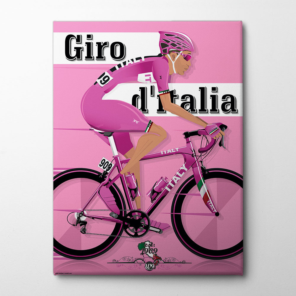 Giro D'italia Grand Tour Bicycle Race Canvas Print by Wyatt 9 | Artbanx UK Wall Art