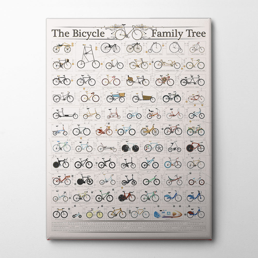 The History of the Bicycle Canvas Print by Wyatt 9 | Artbanx UK Wall Art