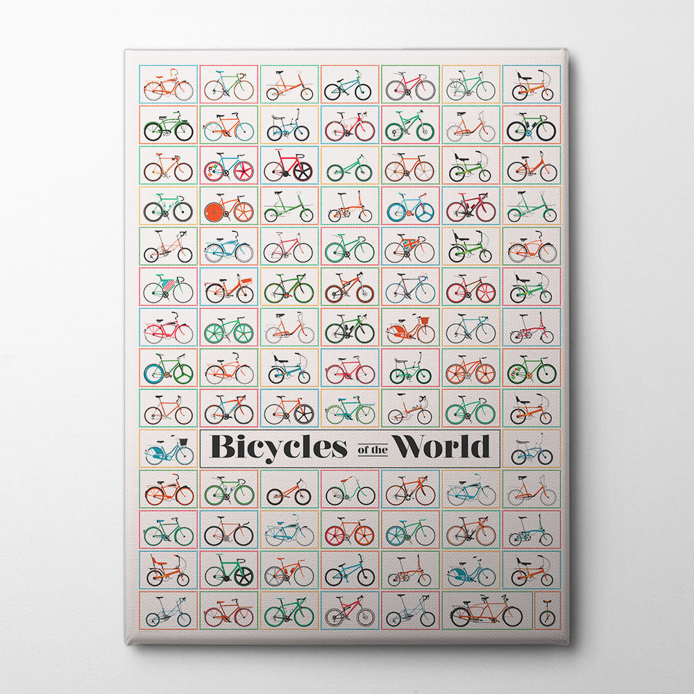 Bicycles of the World Canvas Print by Wyatt 9 | Artbanx UK Wall Art