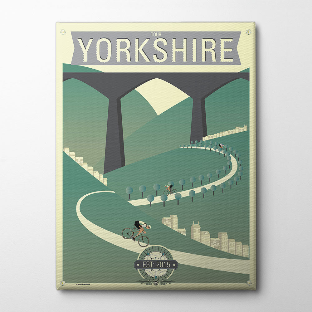Tour De Yorkshire Bicycle Race Canvas Print by Wyatt 9 | Artbanx UK Wall Art