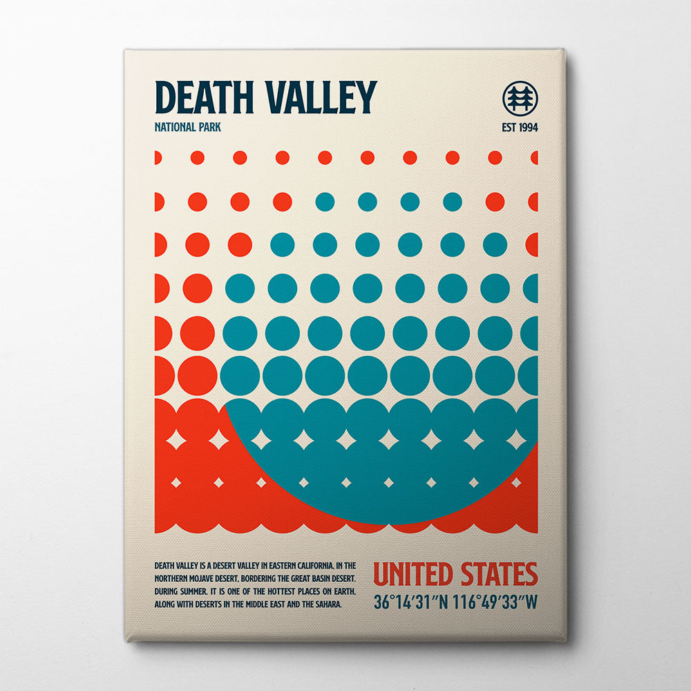 Death Valley National Park Travel Poster Canvas Print by Retrodrome | Artbanx UK Wall Art