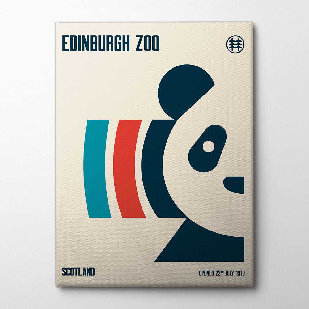 Edinburgh Zoo Travel Poster Canvas Print by Retrodrome | Artbanx UK Wall Art
