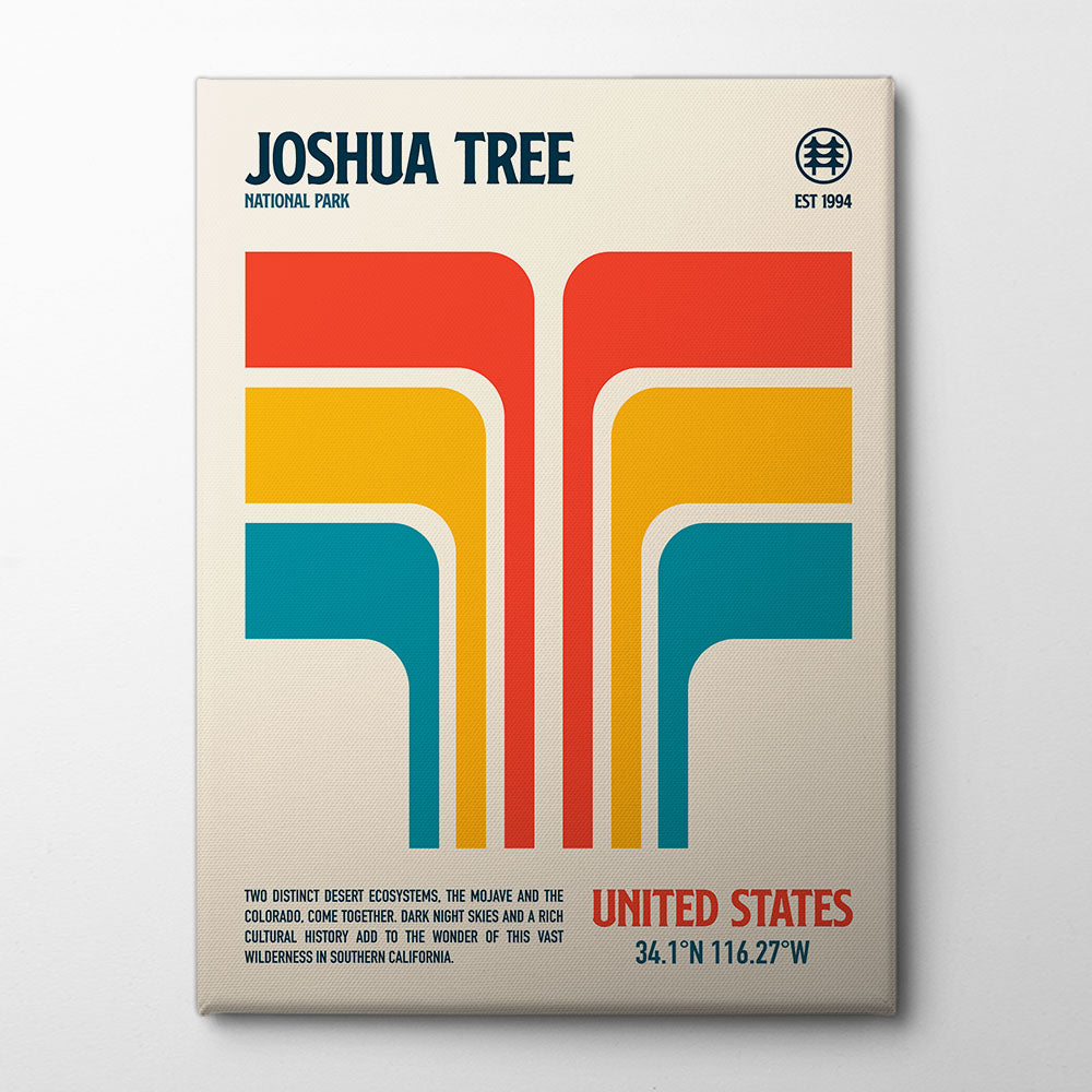 Joshua Tree National Park Travel Poster Canvas Print by Retrodrome | Artbanx UK Wall Art