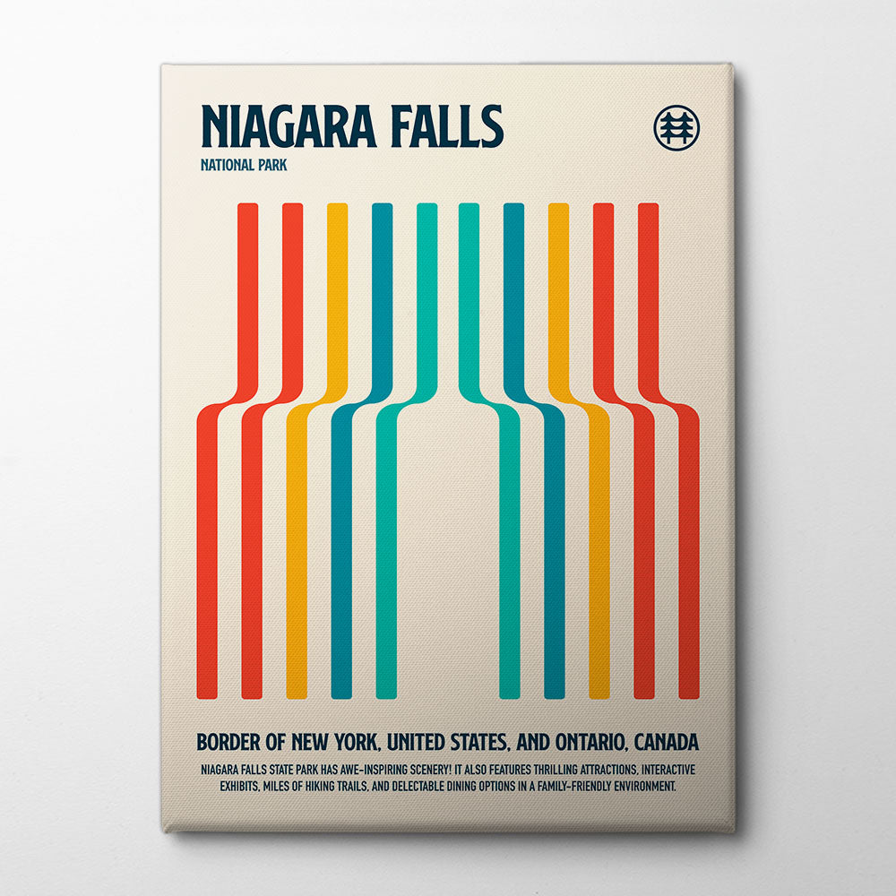 Niagara Falls National Park Travel Poster Canvas Print by Retrodrome | Artbanx UK Wall Art