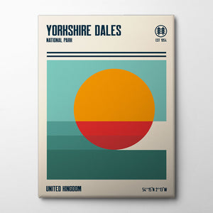 Yorkshire Dales National Park Travel Poster Canvas Print by Retrodrome | Artbanx UK Wall Art