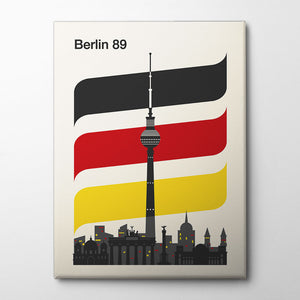 Berlin Retro Travel Print Canvas Print by Retrodrome | Artbanx UK Wall Art