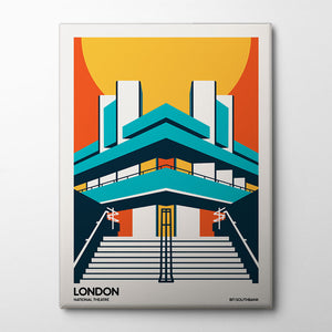 London BFI Southbank Brutalist Architecture Canvas Print by Retrodrome | Artbanx UK Wall Art