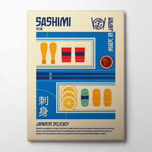 Sashimi Japanese Food Print Canvas Print by Retrodrome | Artbanx UK Wall Art