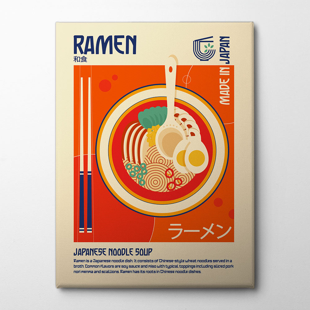 Ramen Japanese Food Print Canvas Print by Retrodrome | Artbanx UK Wall Art
