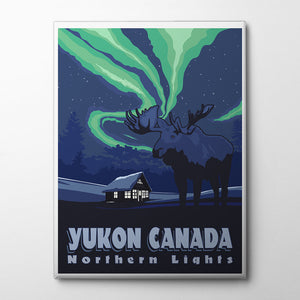 Yukon Canada Travel Print Canvas Print by Retrodrome | Artbanx UK Wall Art