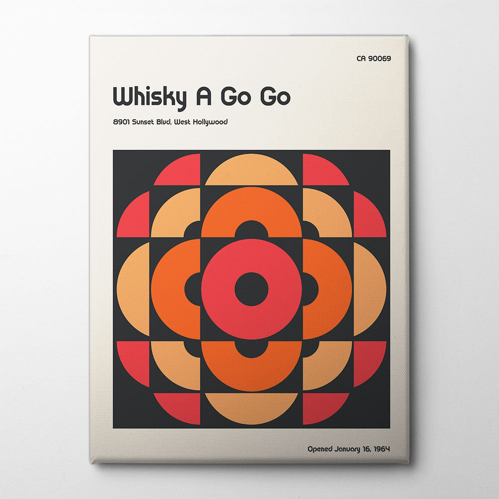 Whisky a Go Go Retro Canvas Print by Retrodrome | Artbanx UK Wall Art