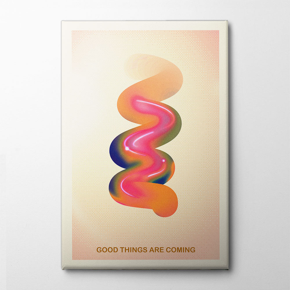 RETRO GRAPHIC NO.17 / GOOD THINGS ARE COMING Canvas Print by The Art Concept | Artbanx UK Wall Art
