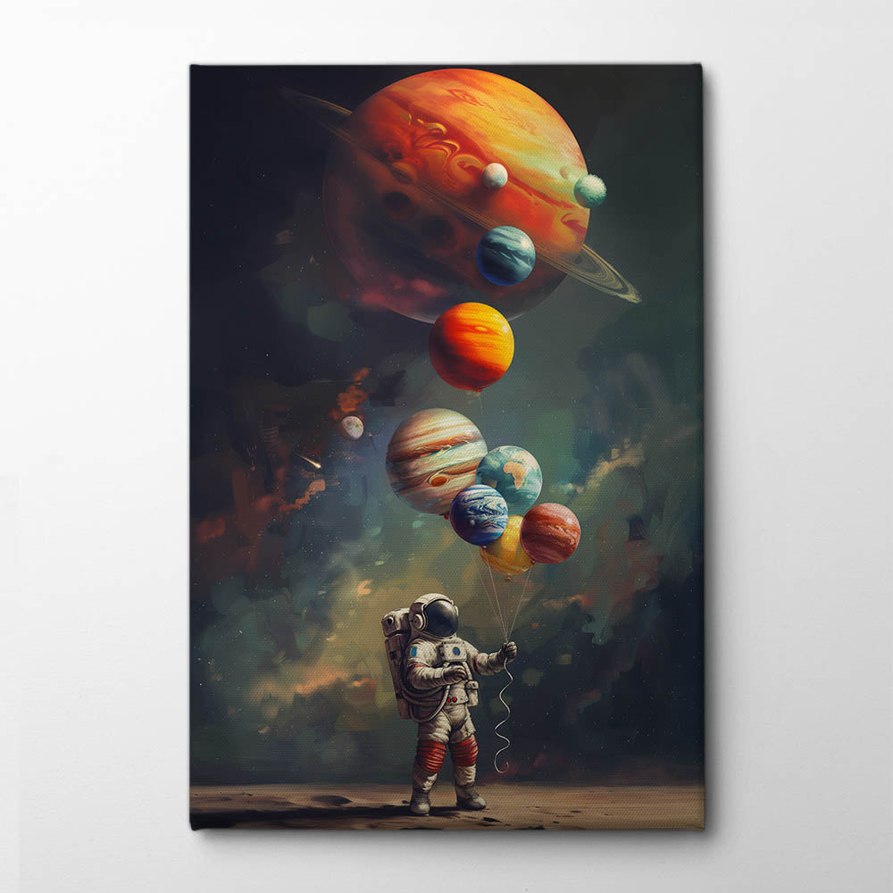 Space Balloon Canvas Print by Nicebleed | Artbanx UK Wall Art