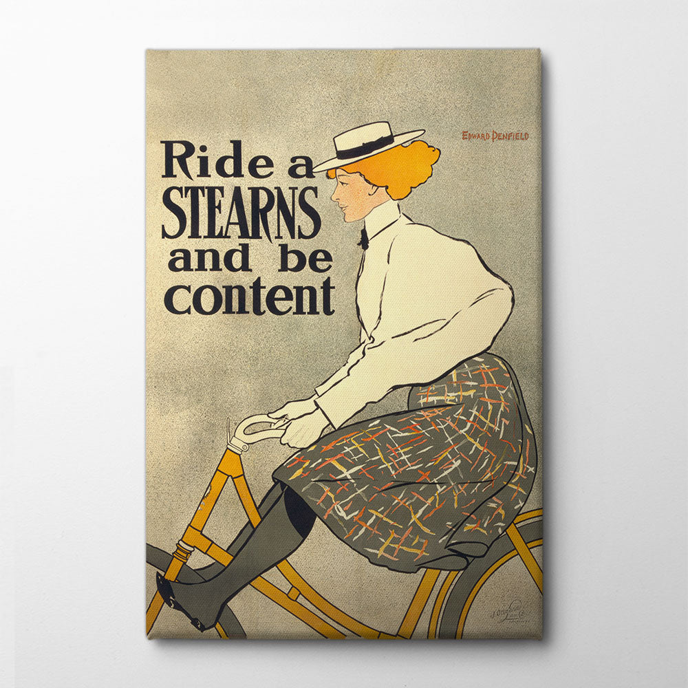 Ride a Stearns and Be Content (1896) Canvas Print by Edward Penfield | Artbanx UK Wall Art