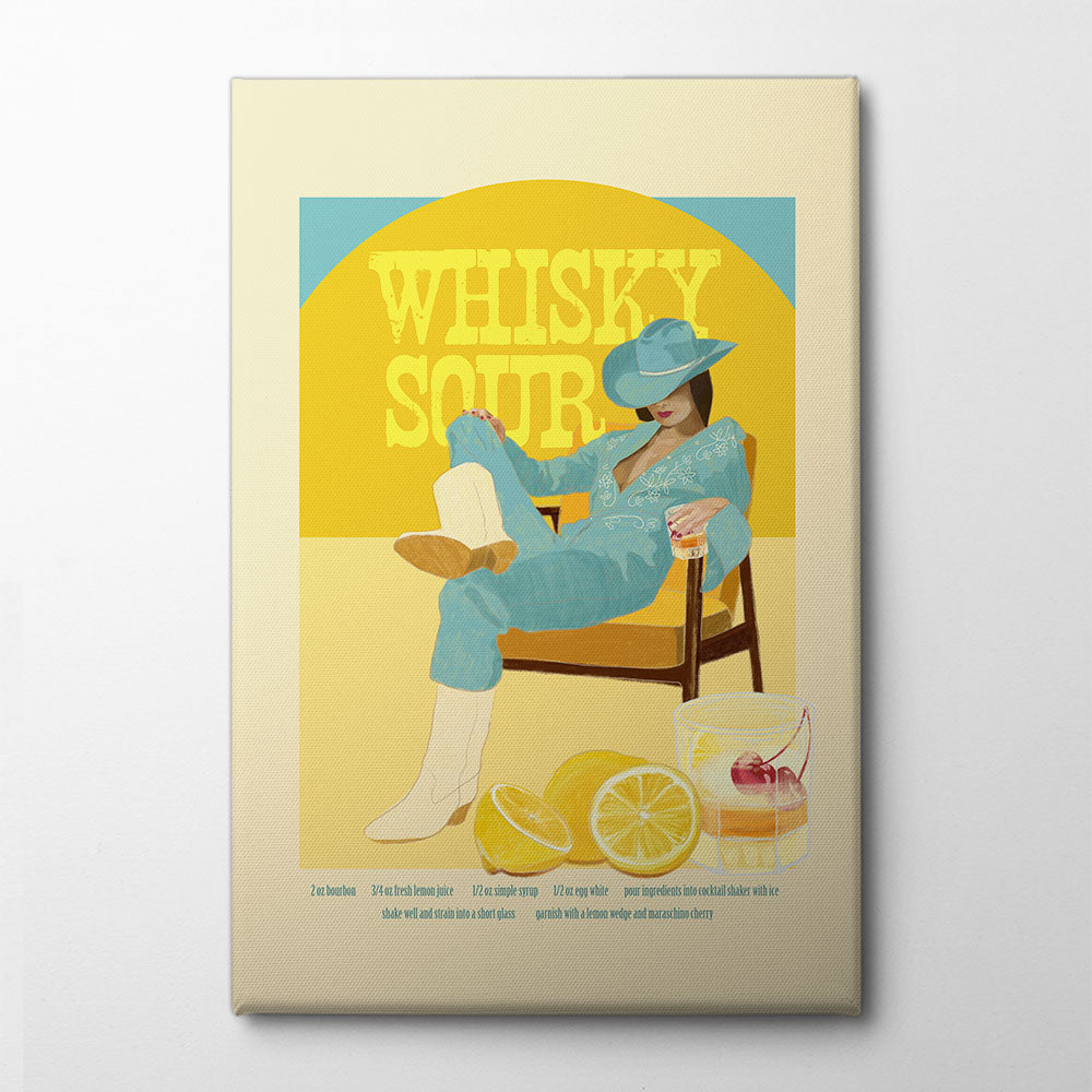 Jlr Cocktails Whiskysour Canvas Print by Jenny Liz Rome | Artbanx UK Wall Art