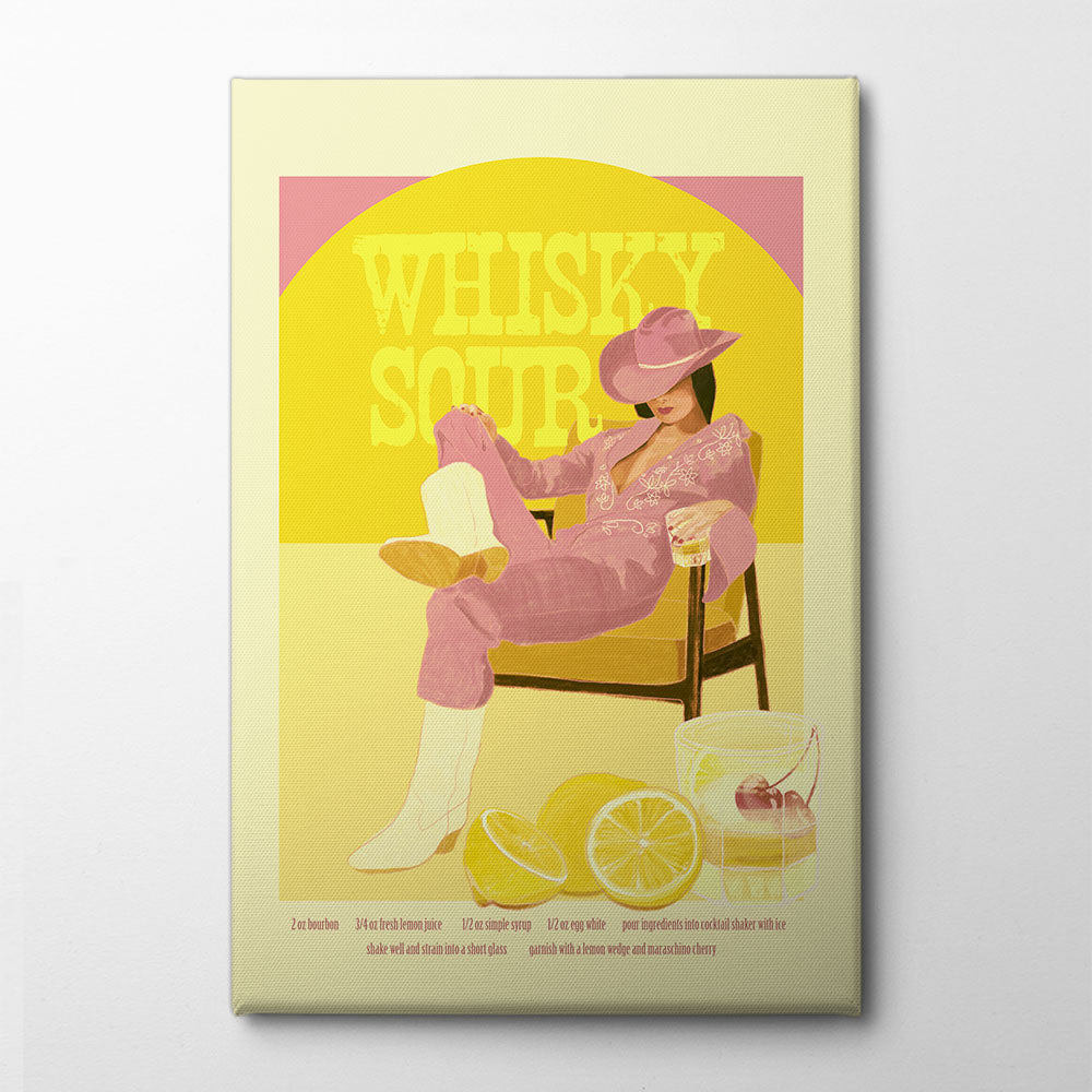Jlr Whiskysour Pink Copy Canvas Print by Jenny Liz Rome | Artbanx UK Wall Art
