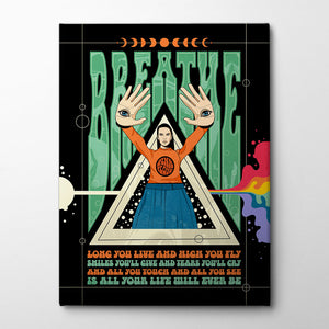 Breathe Lyrics Psychedelic Canvas Print by Retrodrome | Artbanx UK Wall Art