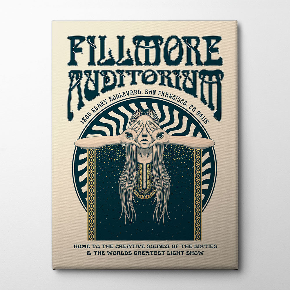 Fillmore Auditorium Psychedelic Canvas Print by Retrodrome | Artbanx UK Wall Art