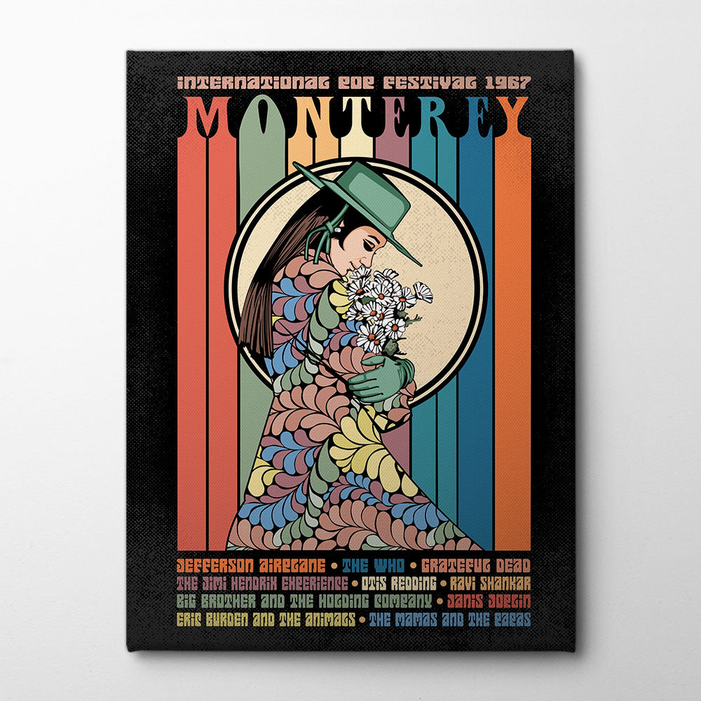 Monterey Pop Festival Canvas Print by Retrodrome | Artbanx UK Wall Art