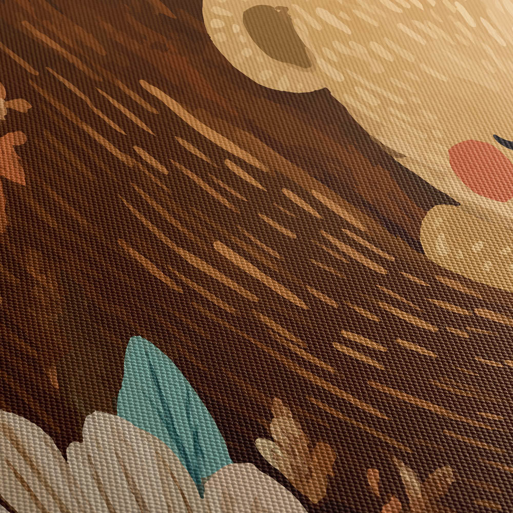 Mama Bear With Cub Canvas Print Close Up