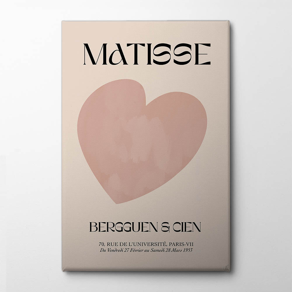 Beige Heart Canvas Print by Anne-Marie Volfova | Artbanx UK Wall Art