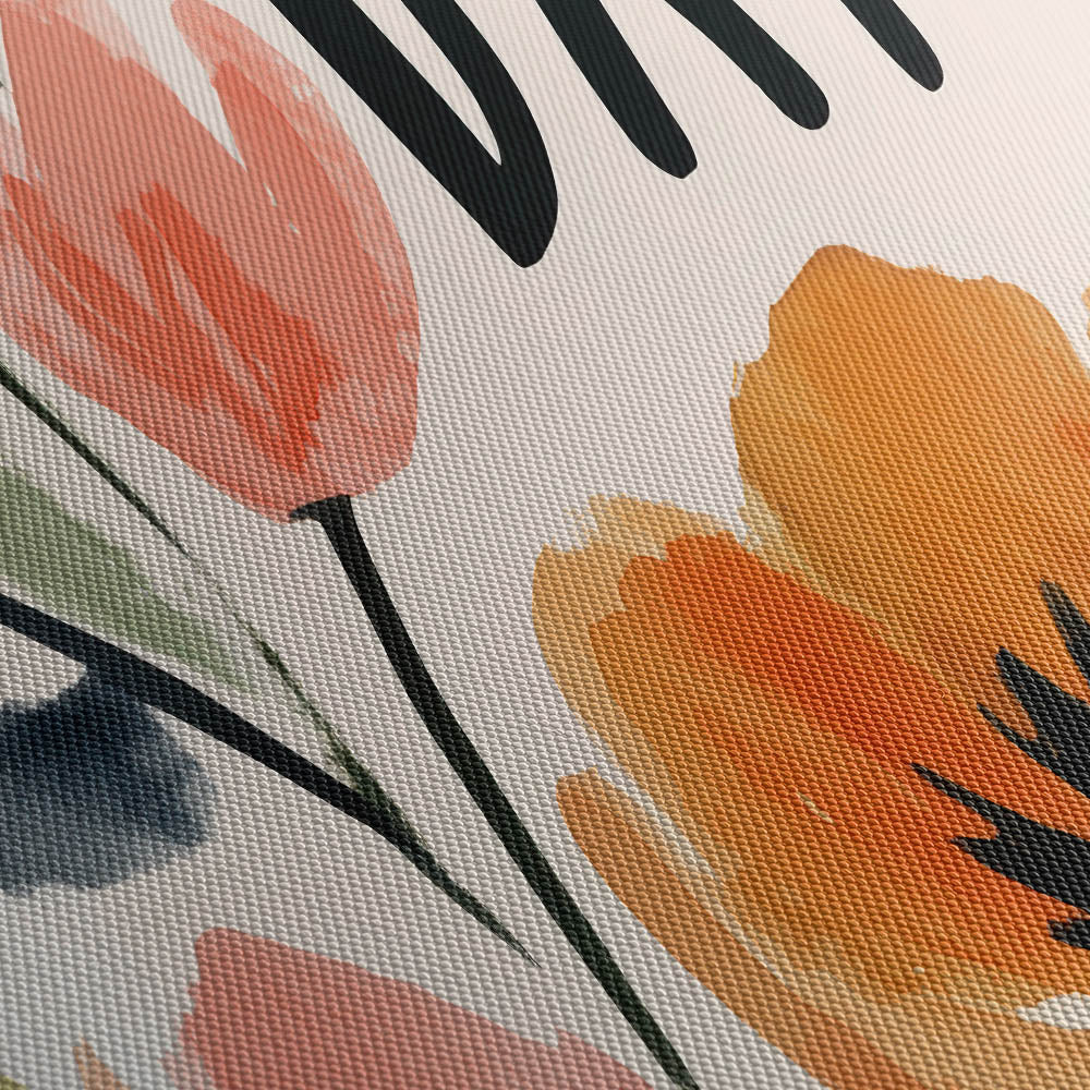 Floral Mother's Embrace Canvas Print Close Up