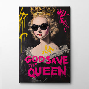 God Save the Queen Canvas Print by Dikhotomy | Artbanx UK Wall Art