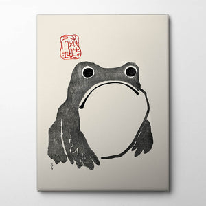 Grumpy Frog I Black Canvas Print by Matsumoto Hoji | Artbanx UK Wall Art