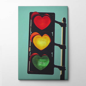 Traffic Light In Love Canvas Print by Andreas Magnusson | Artbanx UK Wall Art