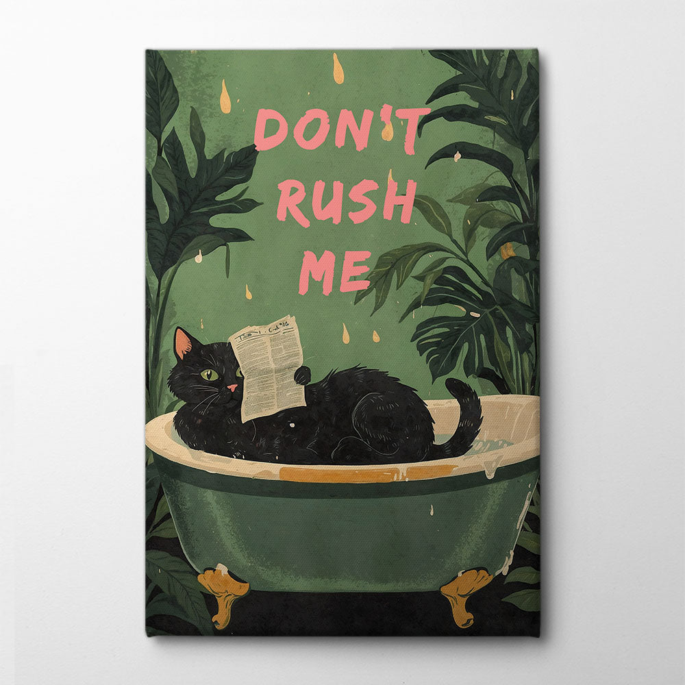 Cat Lounging In A Vintage Bathtub Canvas Print by The Art Concept | Artbanx UK Wall Art