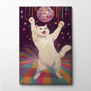 Groovy Disco Kitty Canvas Print by The Art Concept | Artbanx UK Wall Art