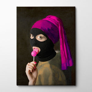 Girl in Balaklava Canvas Print by Athene Fritsch | Artbanx UK Wall Art