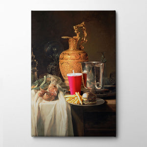 Stilleben of Fast Food Canvas Print by Athene Fritsch | Artbanx UK Wall Art
