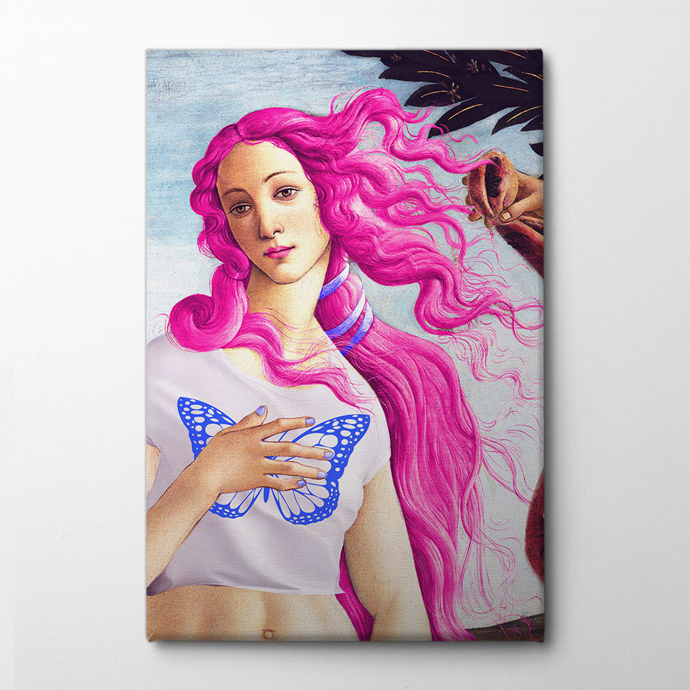 A Figure with Vibrant Pink Hair Canvas Print by Athene Fritsch | Artbanx UK Wall Art