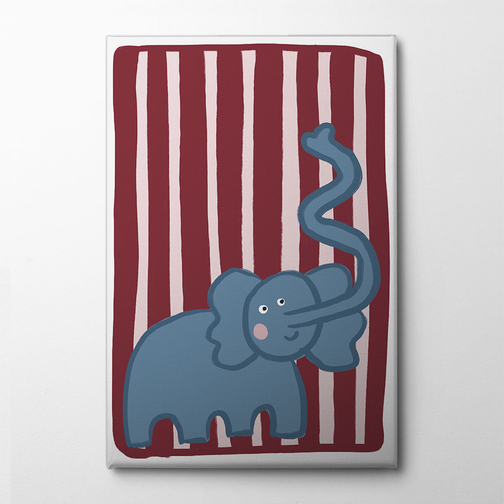 Curious Blue Elephant Canvas Print by Athene Fritsch | Artbanx UK Wall Art