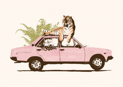 Tiger On Car | Artbanx UK