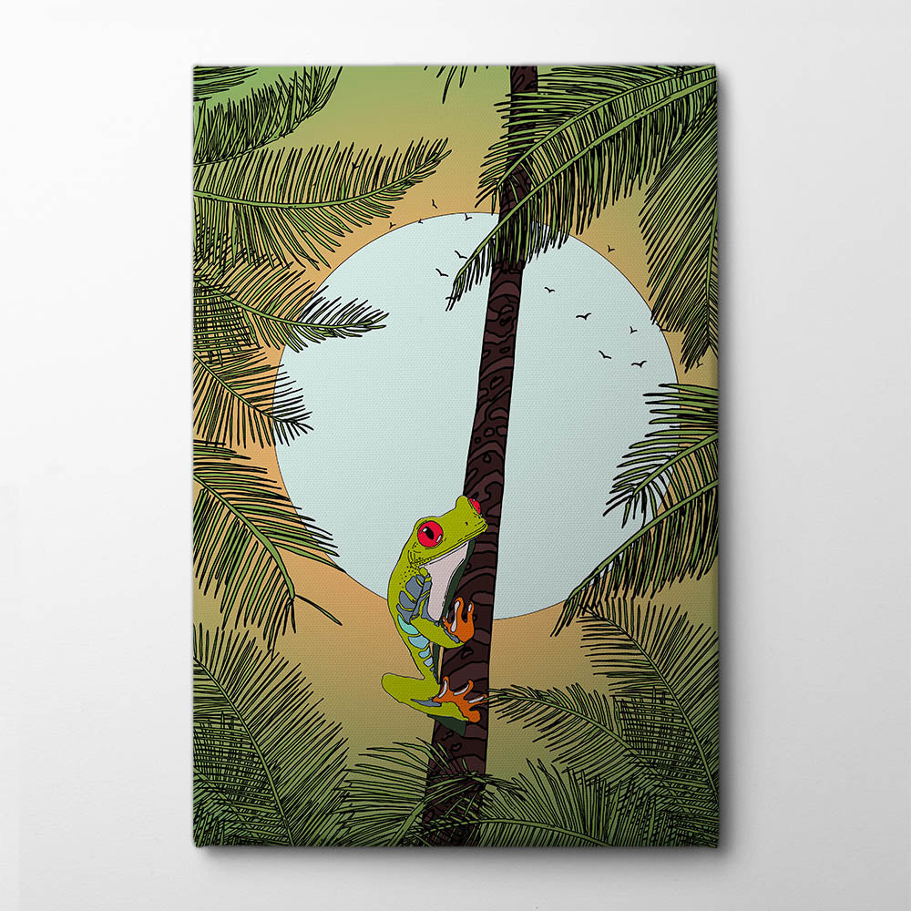 Frog In The Jungle Canvas Print by Nicholas | Artbanx UK Wall Art
