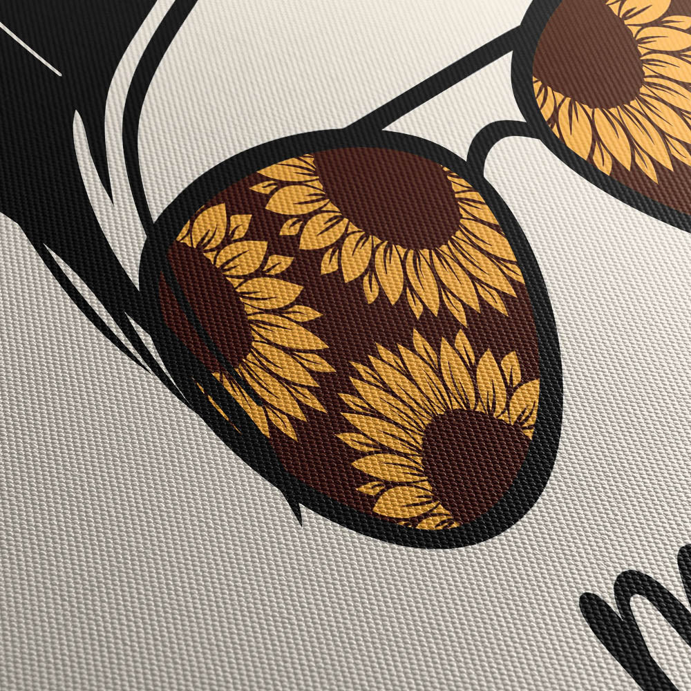 Motherhood Sunflower Vintage Mom Life Canvas Print Close Up