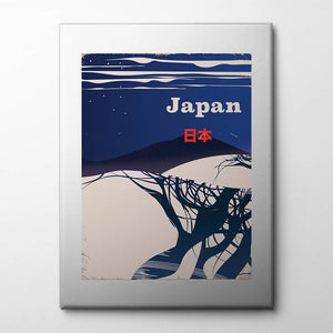 Japan Winter Travel Poster Canvas Print